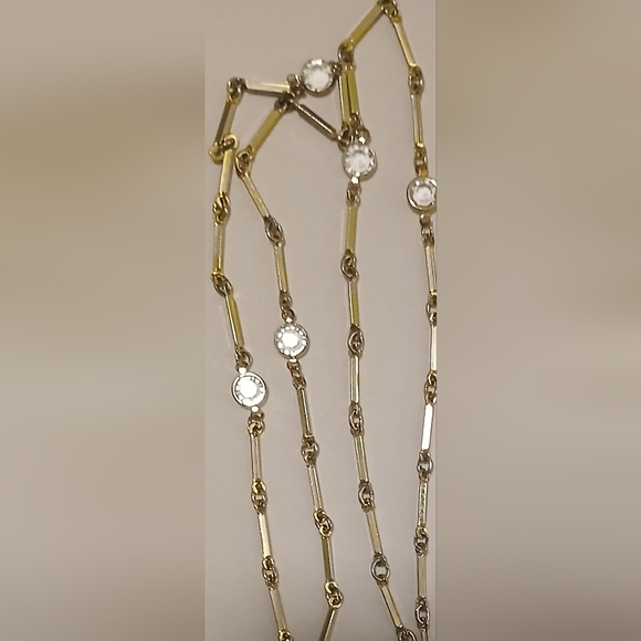 Gold Necklace with Crystal Accents - Picture 3 of 3